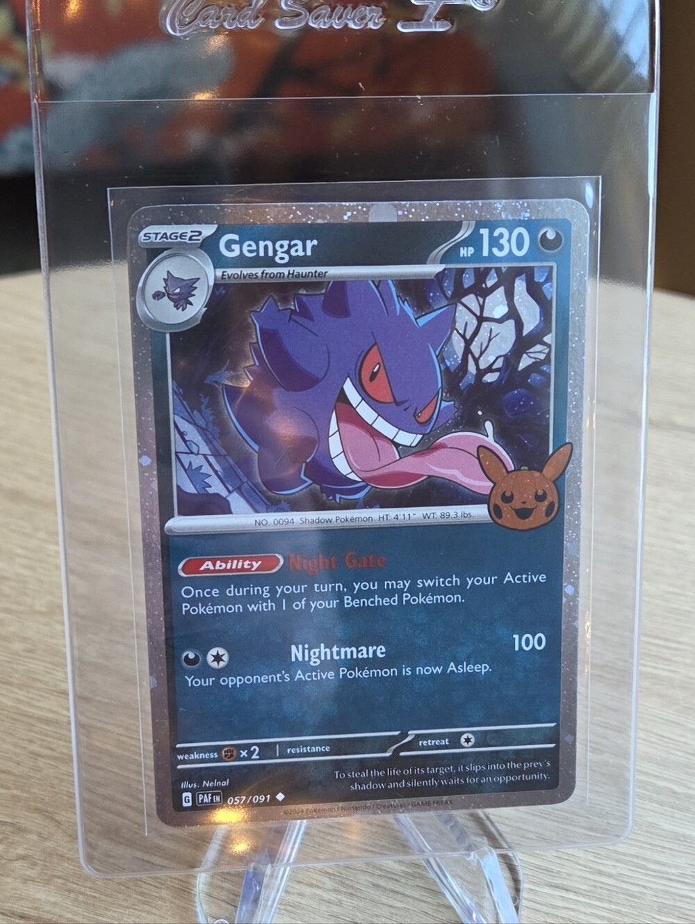 Gengar Cosmos Holo Pokemon Card Paldean Fates/ Trick or Trade Cosmo Holo Card
